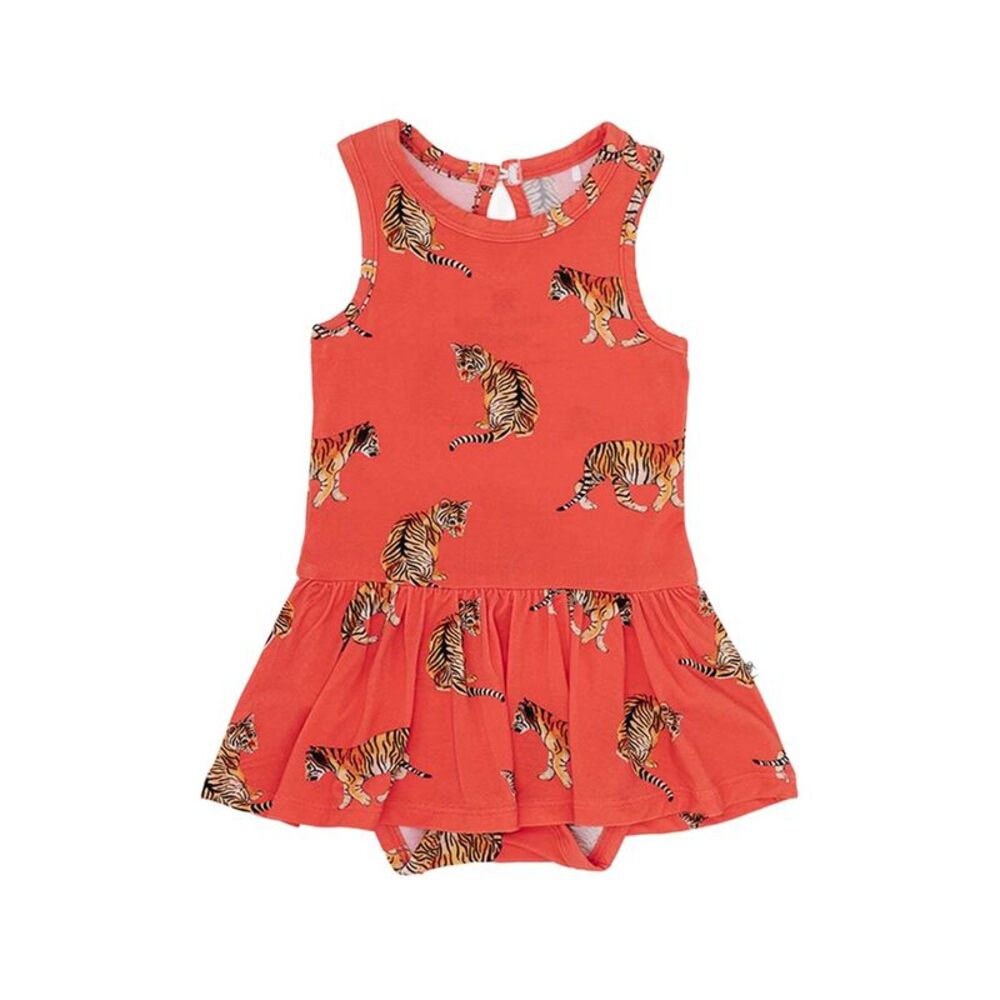 Bums & Roses Go Get 'Em Tiger Racer Back Ruffle Dress, Multicolor
